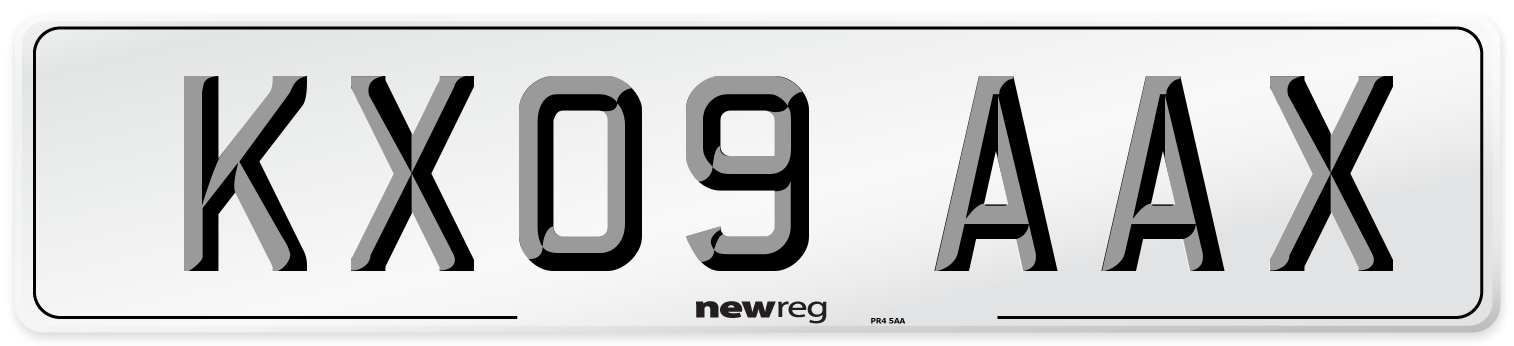KX09 AAX Number Plate from New Reg